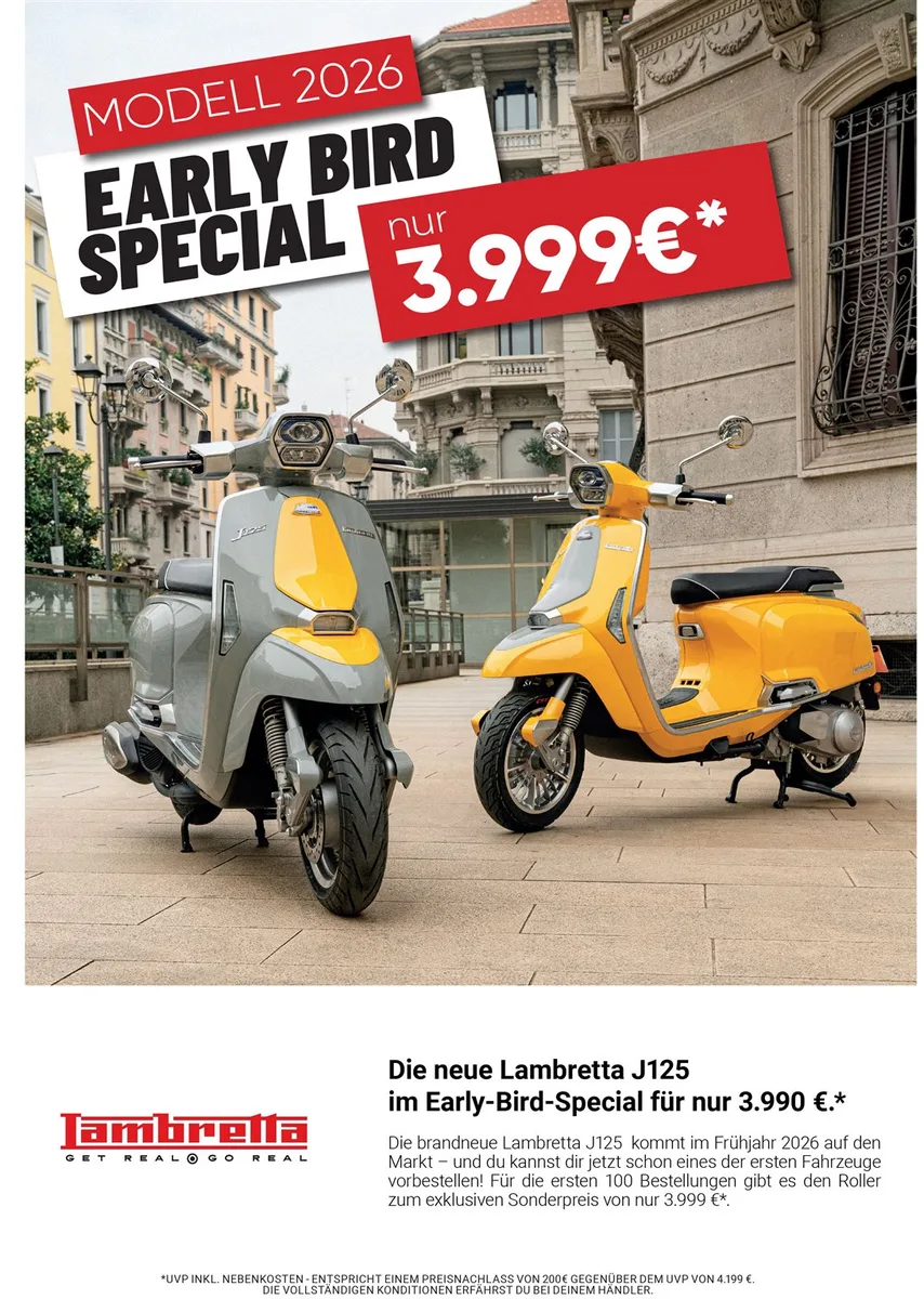 Lambretta J 125 Jetzt vorbestellen lieferbar ab 06/2026