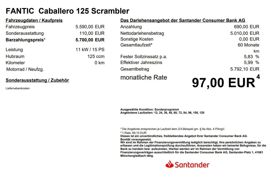 Fantic Caballero Scrambler 125 Sieht sehr edel in schwarz für 2026 aus!