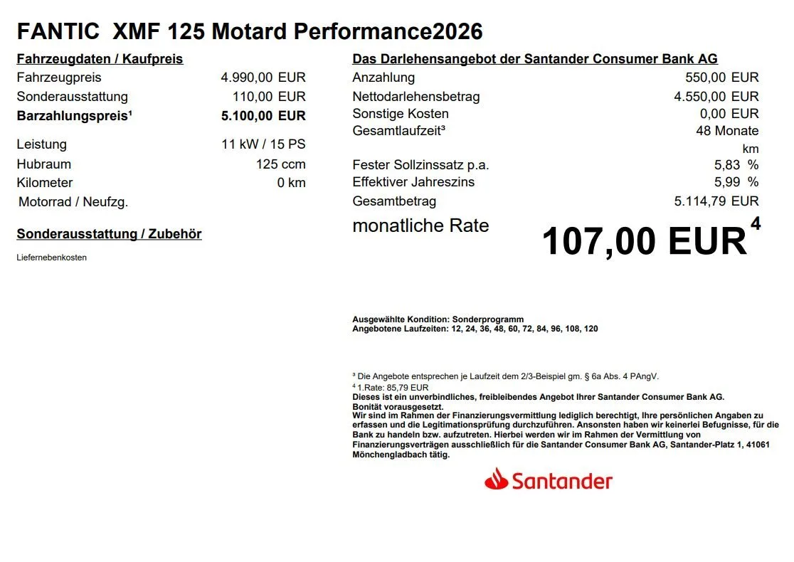 Fantic XMF 125 Performance Ausstattung Top 2026 -mit ABS