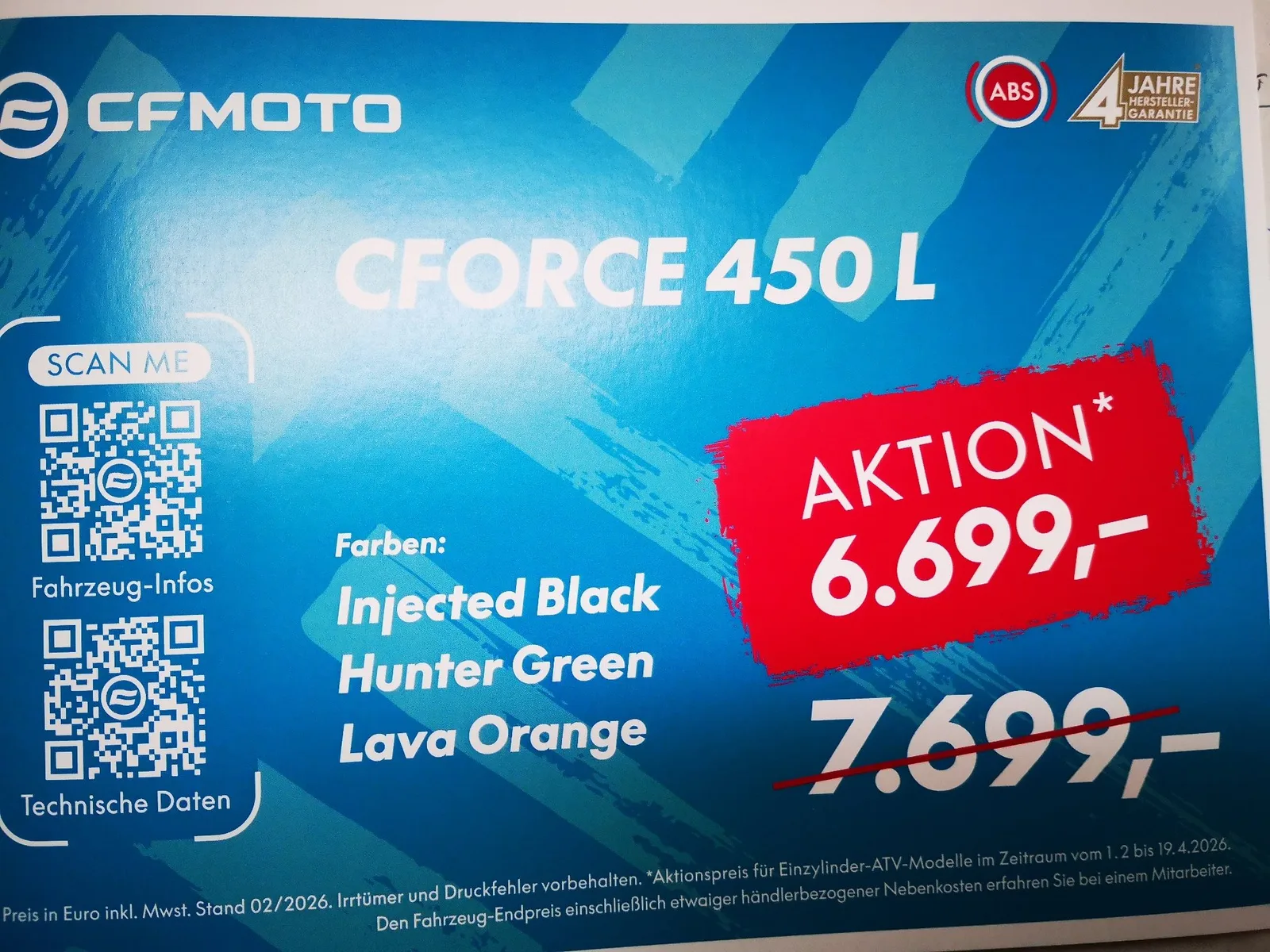 CFMOTO CFORCE 450 L CFORCE 450L ABS T3b mit Zubehörpaket