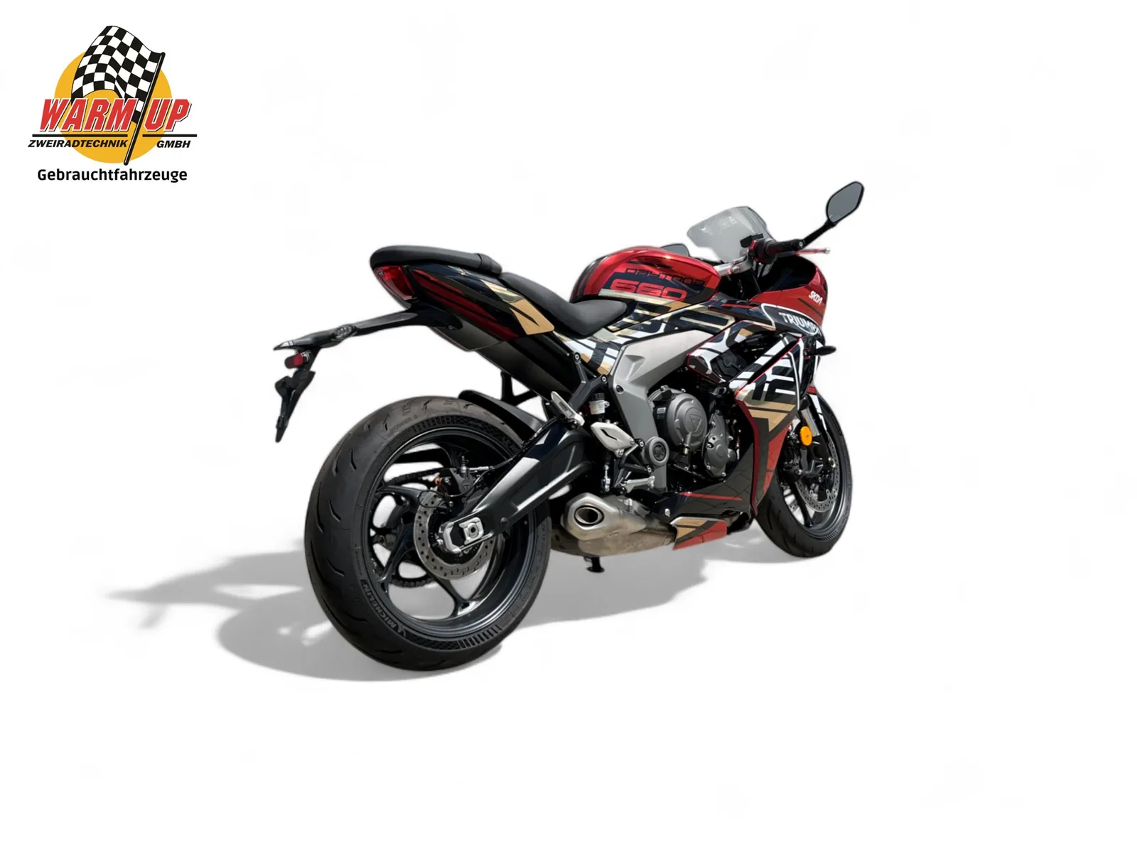 Triumph Daytona 660 Mit sportlichem Komplett-Dekorsatz