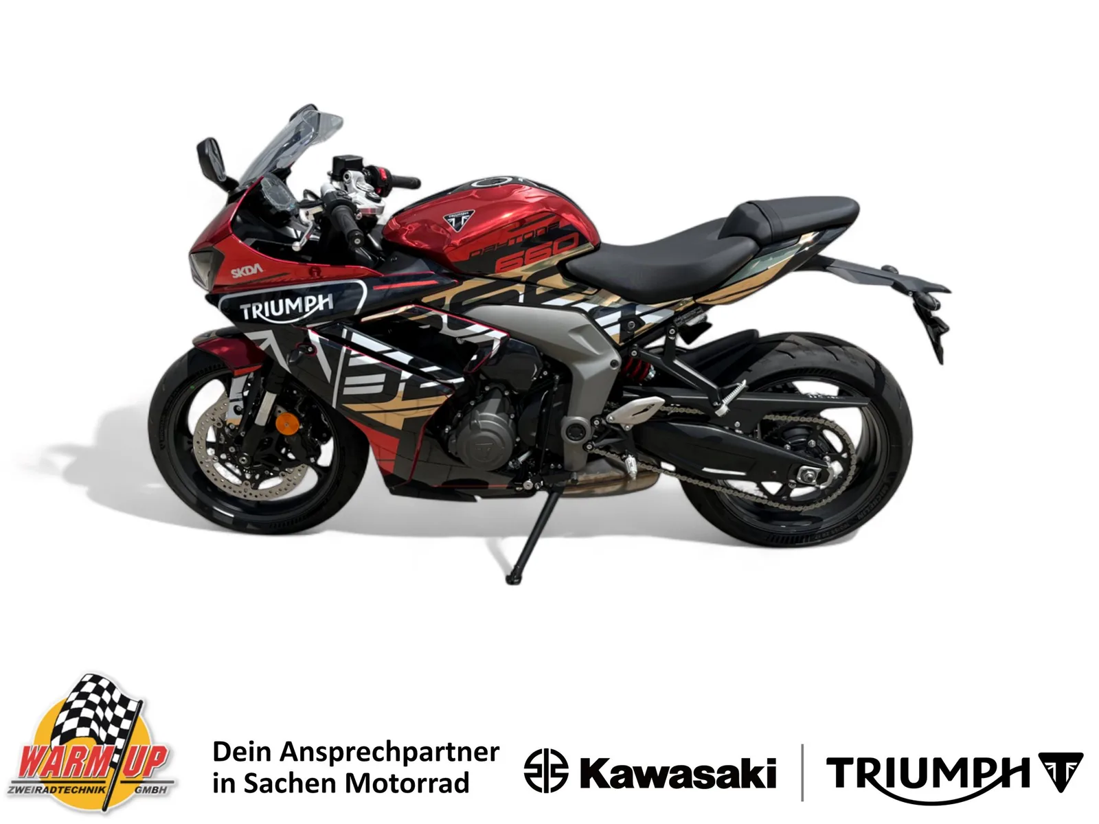 Triumph Daytona 660 Mit sportlichem Komplett-Dekorsatz